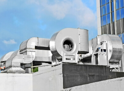 A rooftop air handler unit.