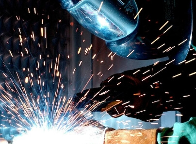 Cutting sheet metal.
