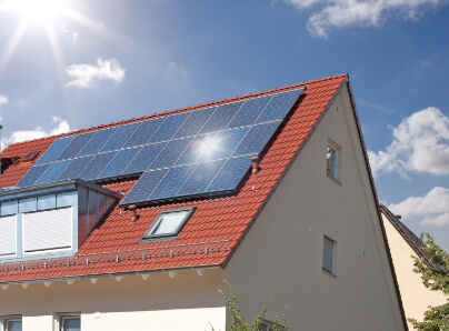 Rooftop solar panels.